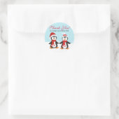 Rond Sticker en Merci de Noël Penguins (Sac)