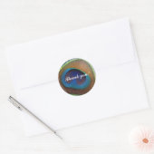Rond Sticker en Merci de paon (Enveloppe)