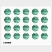 Rond Sticker en Merci de papillon Damask (Feuille)