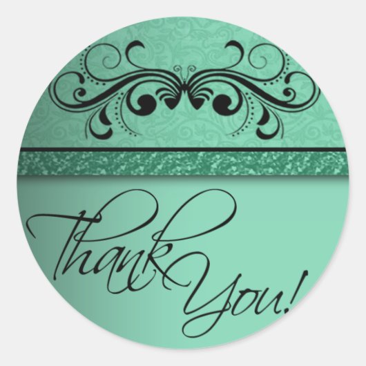 Rond Sticker en Merci de papillon Damask (Devant)