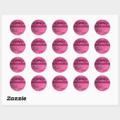 Rond Sticker en Merci de papillon Damask (Feuille)
