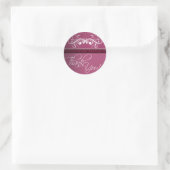 Rond Sticker en Merci de papillon Damask (Sac)
