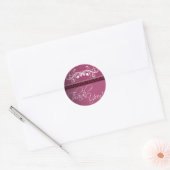 Rond Sticker en Merci de papillon Damask (Enveloppe)