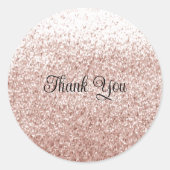 Rond Sticker en Merci de Parties scintillant rose Gold  (Devant)