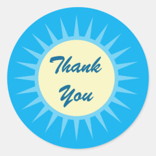 Rond Sticker en Merci de plage tropical