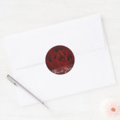 Rond Sticker en Merci de rose rouge profond (Enveloppe)