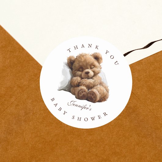 Rond Sticker en Merci d'ours doux en peluche