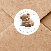 Rond Sticker en Merci d'ours doux en peluche