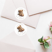 Rond Sticker en Merci d'ours doux en peluche