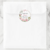 Rond Sticker en Merci floral (Sac)