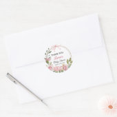 Rond Sticker en Merci floral (Enveloppe)