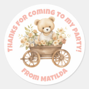 Rond Sticker en Merci floral Fleur sauvage de l'ours Te