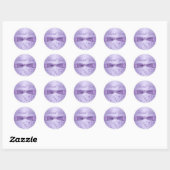 Rond Sticker en Merci floral Lilac (Feuille)