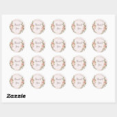 Rond Sticker en Merci floral or Blush & Rose (Feuille)