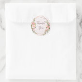 Rond Sticker en Merci floral or Blush & Rose (Sac)