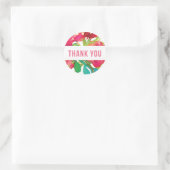 Rond Sticker en Merci floral tropical (Sac)