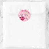 Rond Sticker en Merci Ladybug - rose et vert (Sac)
