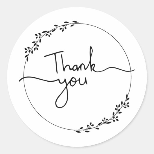Rond Sticker en Merci manuscrit (Devant)