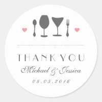 Sticker en Merci Mariage à cuillère Vintage blanch