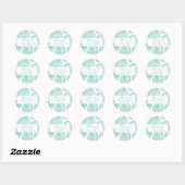 Rond Sticker en Merci Mariage de coquillage Turquoise b (Feuille)