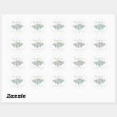 Rond Sticker en Merci Mariage fleuri de Bouquet Succule (Feuille)