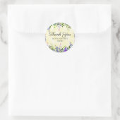 Rond Sticker en Merci Mariage jaune lavande (Sac)