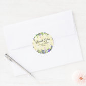 Rond Sticker en Merci Mariage jaune lavande (Enveloppe)