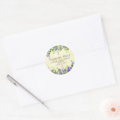 Rond Sticker en Merci Mariage jaune lavande (Enveloppe)