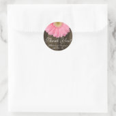 Rond Sticker en Merci Mariage rose rustique (Sac)