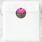 Rond Sticker en Merci Mariage rustique rose chaud (Sac)