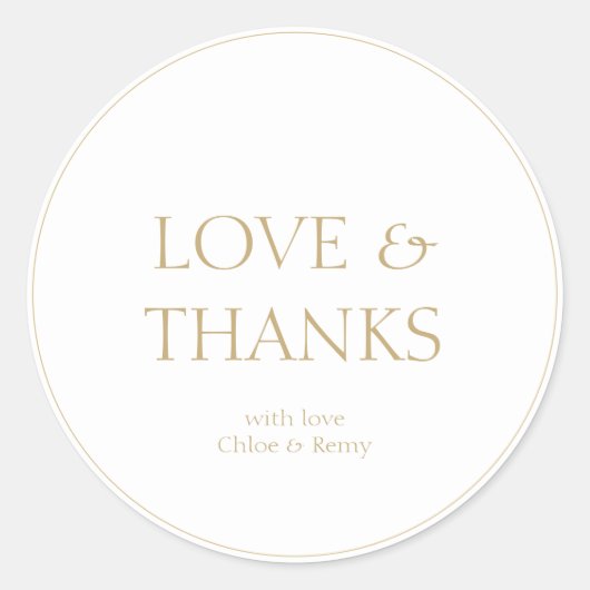Rond Sticker en Merci Mariage simple en couple blanc (Devant)