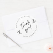 Rond Sticker en Merci moderne blanc simple (Enveloppe)