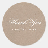 Rond Sticker en Merci moderne rustique simple (Devant)