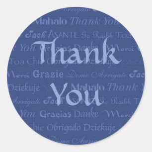 Rond Sticker en Merci multilingues