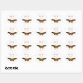 Rond Sticker en Merci papillon vintage (Feuille)