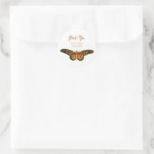 Rond Sticker en Merci papillon vintage (Sac)