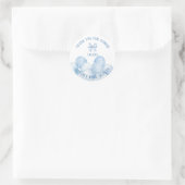 Rond Sticker en Merci Pastel Bleu Doux (Sac)