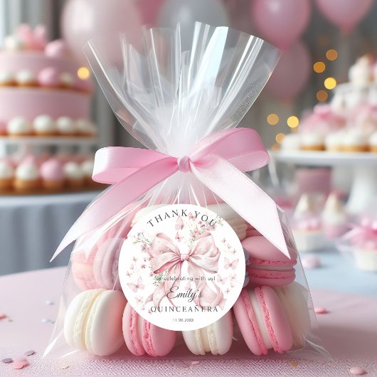 Rond Sticker en Merci Quinceañera