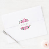 Rond Sticker en Merci rose (Enveloppe)