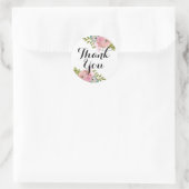 Rond Sticker en Merci rose (Sac)