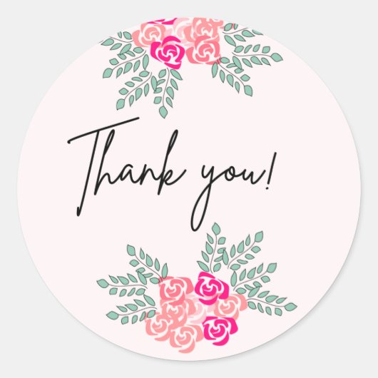 Rond Sticker en Merci Rose (Devant)