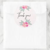 Rond Sticker en Merci Rose (Sac)