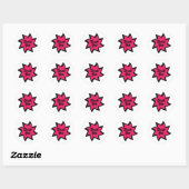 Rond Sticker en Merci rose (Feuille)