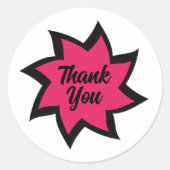 Rond Sticker en Merci rose (Devant)