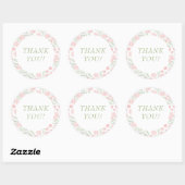 Rond Sticker en Merci rose Aquarelle (Feuille)