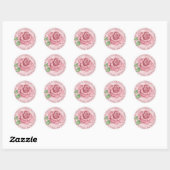 Rond Sticker en Merci Rose de chalet - SRF (Feuille)