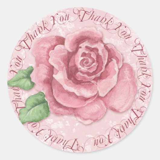 Rond Sticker en Merci Rose de chalet - SRF (Devant)