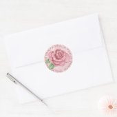 Rond Sticker en Merci Rose de chalet - SRF (Enveloppe)