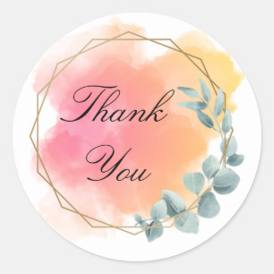 Rond Sticker en Merci rose et magnifique