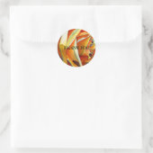 Rond sticker en Merci rose jaune (Sac)